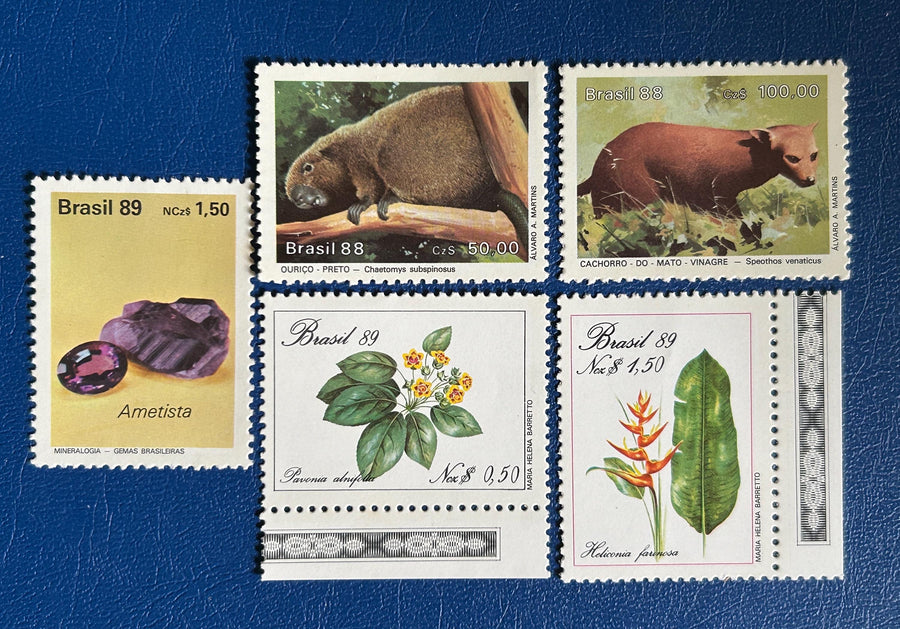 Brazil - Original Vintage Postage Stamps- 1988/89 - Nature - for the collector, artist or crafter