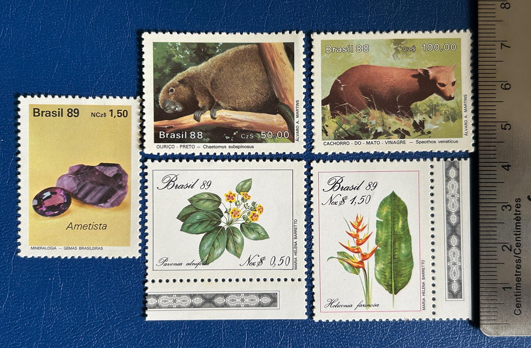 Brazil - Original Vintage Postage Stamps- 1988/89 - Nature - for the collector, artist or crafter