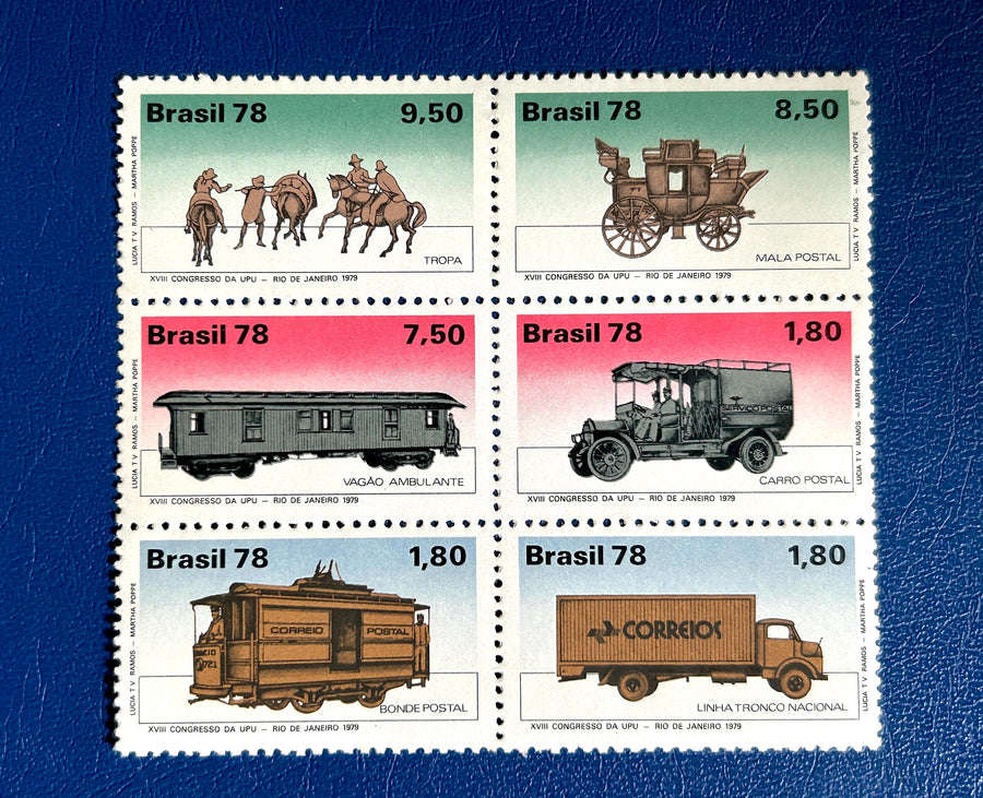 Brazil - Original Vintage Postage Stamps- 1978 - Postal Transport - for the collector, artist or crafter