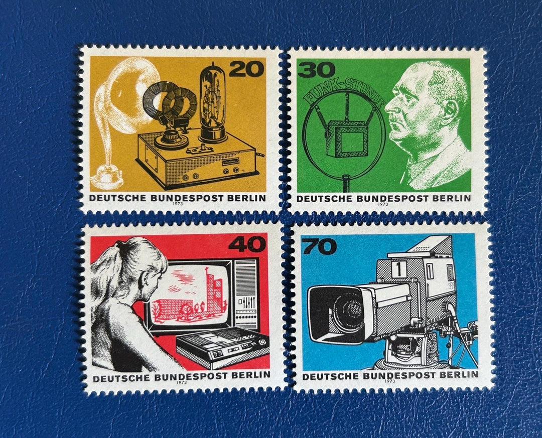 Germany (Berlin) - Original Vintage Postage Stamps - 1974 - 50 Years German Broadcasting - collector, artist or crafter