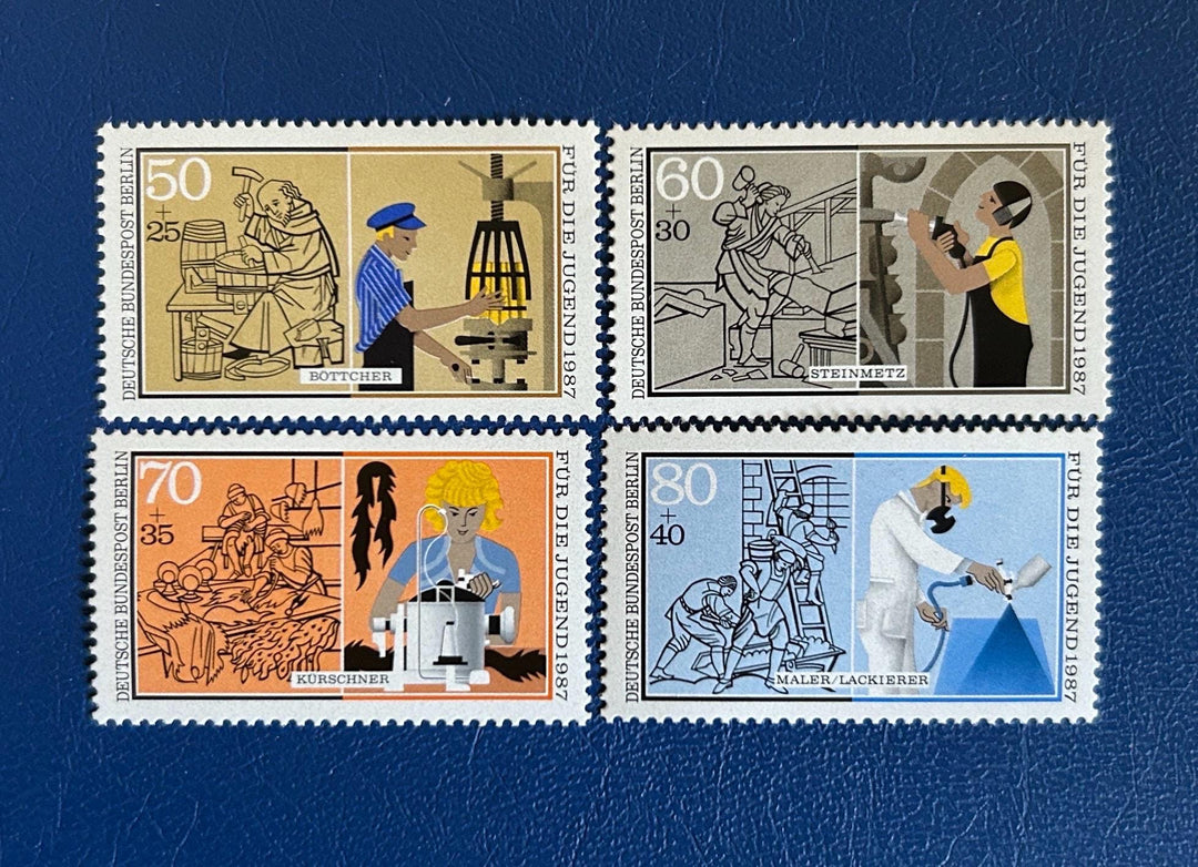 Germany (Berlin) - Original Vintage Postage Stamps - 1987 - Trades - collector, artist or crafter