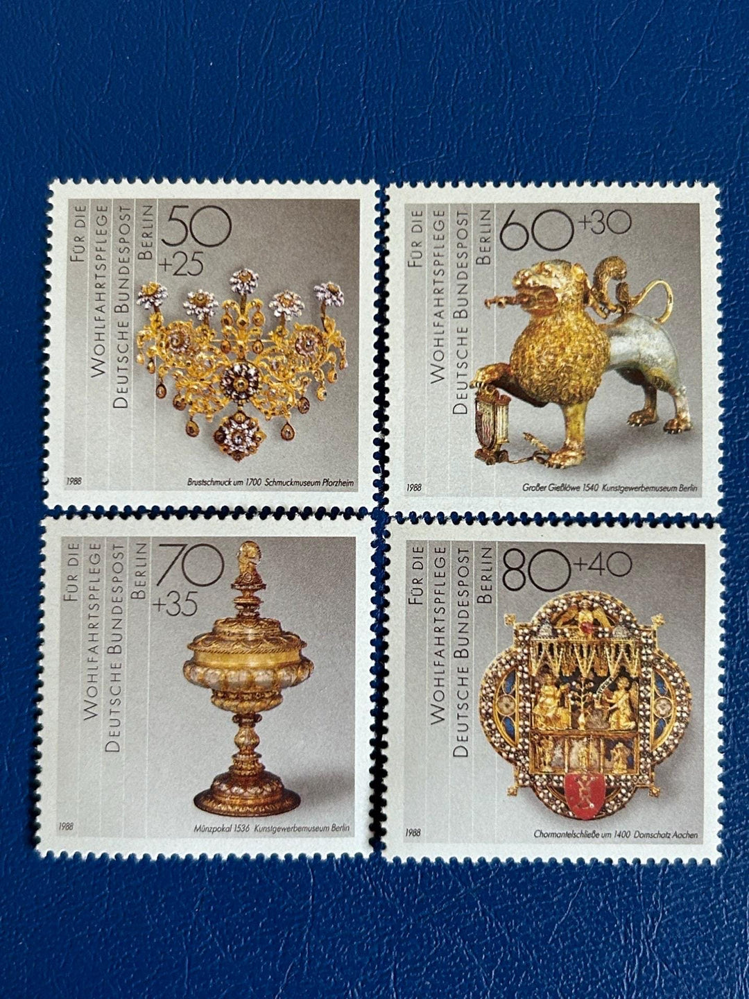 Germany (Berlin) - Original Vintage Postage Stamps - 1988 - Precious Metal Work - collector, artist or crafter