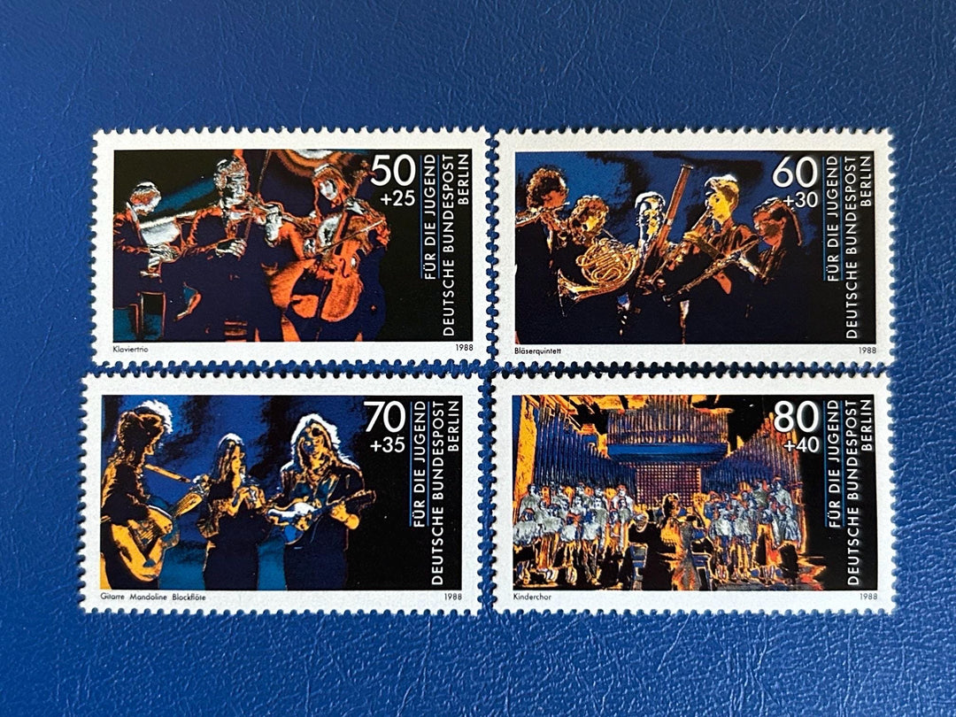 Germany (Berlin) - Original Vintage Postage Stamps - 1988 - Young Musicians - collector, artist or crafter