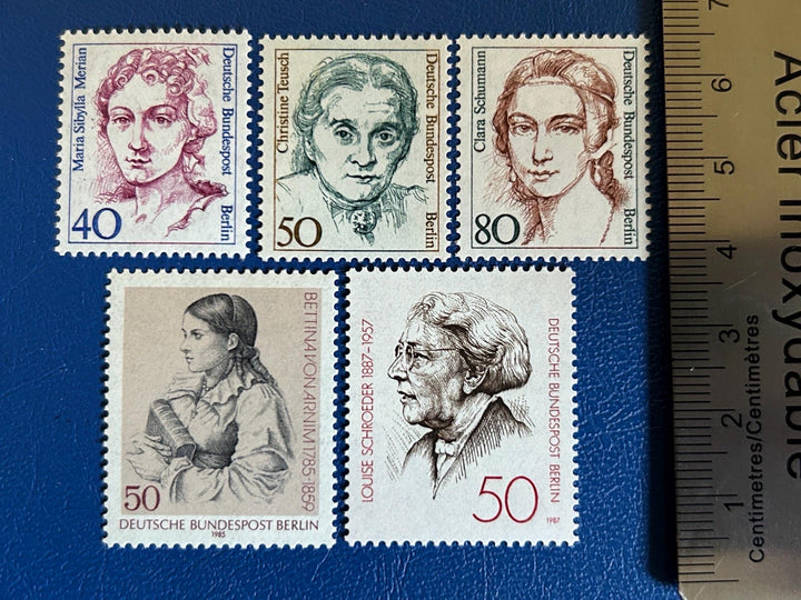 Germany (Berlin) - Original Vintage Postage Stamps - 1986-88 - German Women - collector, artist or crafter