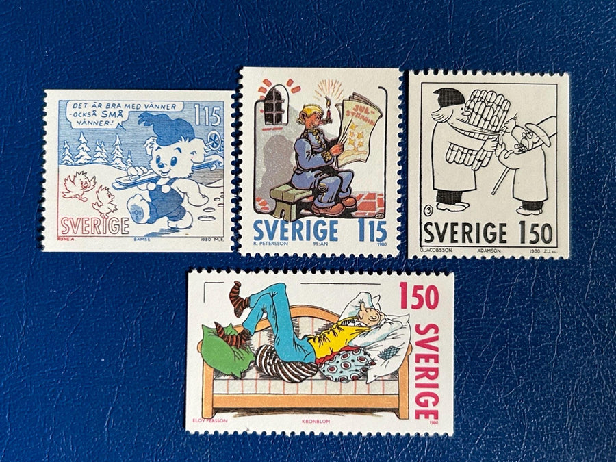 Sweden - Original Vintage Postage Stamps - 1980 - Christmas Issue: Comic Strips - for the collector, artist or crafter