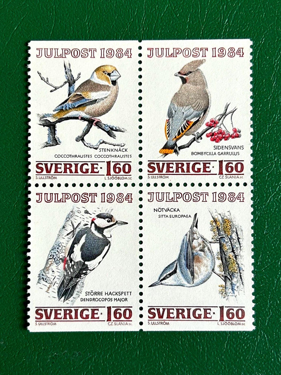 Sweden - Original Vintage Postage Stamps - 1986 - Christmas Issue: Birds - for the collector, artist or crafter - ornaments, cards