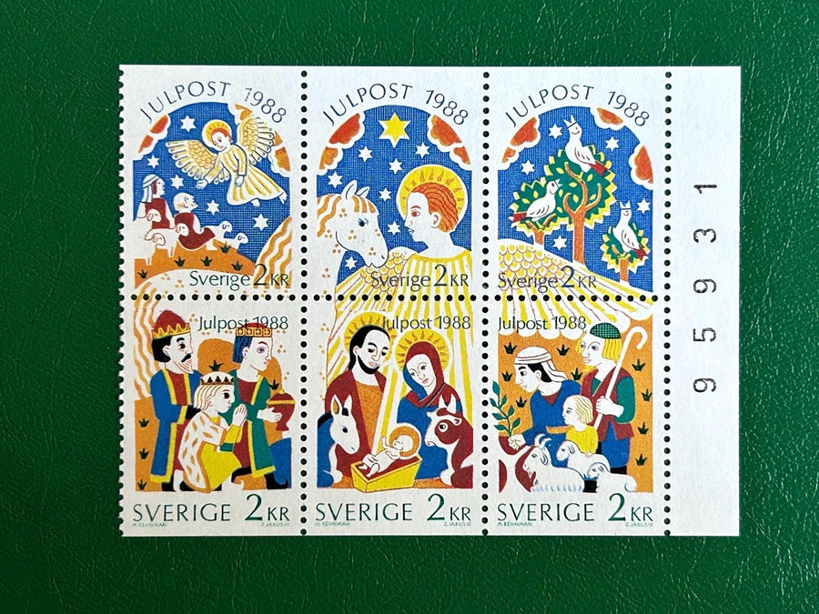 Sweden - Original Vintage Postage Stamps - 1988 - Christmas: Nativity - for the collector, artist or crafter - ornaments, cards