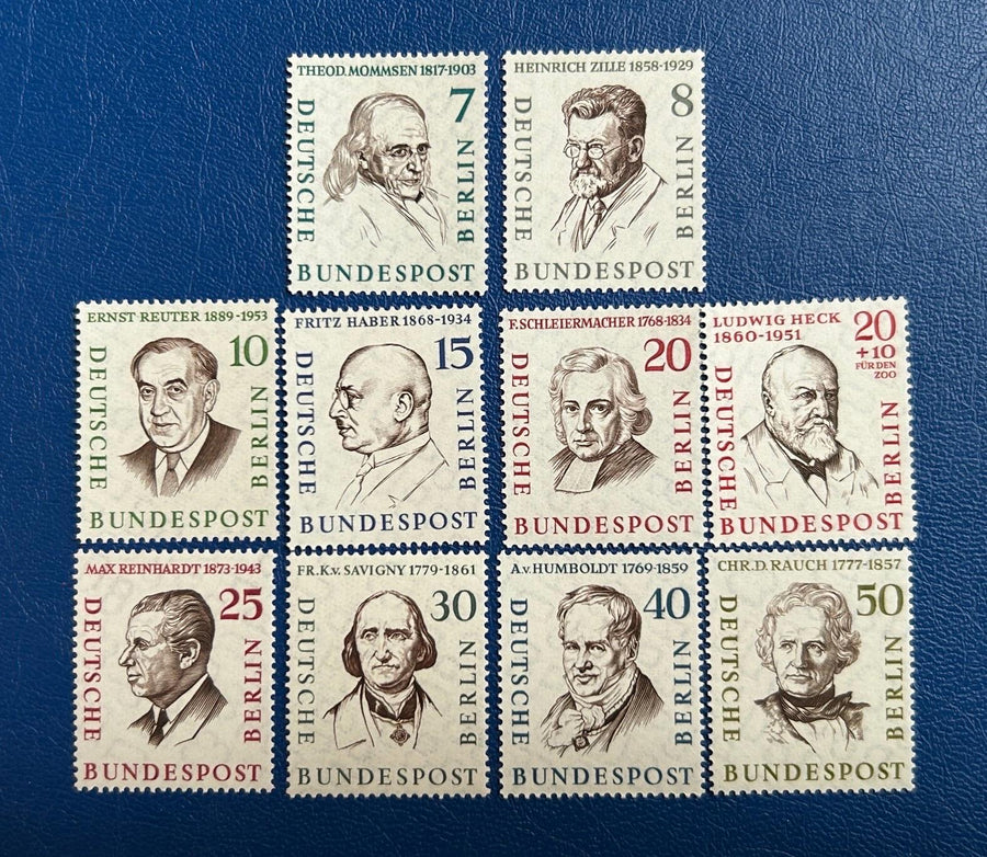 Germany (Berlin) - Original Vintage Postage Stamps - 1957/59 - Important Germans - for the collector, artist or crafter