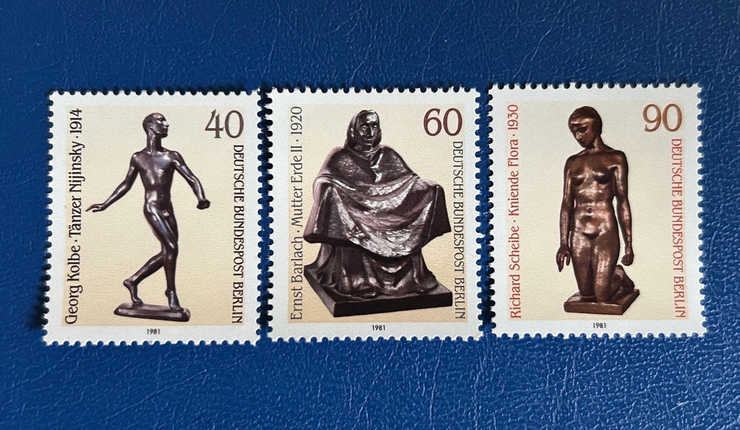 Germany (Berlin) - Original Vintage Postage Stamps - 1981 - 20th Century Sculptures - for the collector, artist or crafter