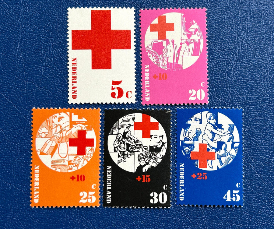 Netherlands - Original Vintage Postage Stamps- 1973 - Red Cross - for the collector , artist or crafter