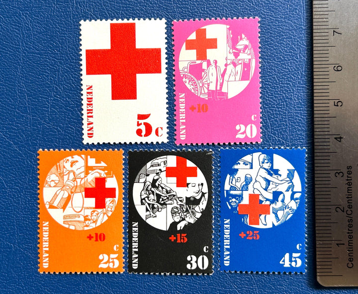 Netherlands - Original Vintage Postage Stamps- 1973 - Red Cross - for the collector , artist or crafter