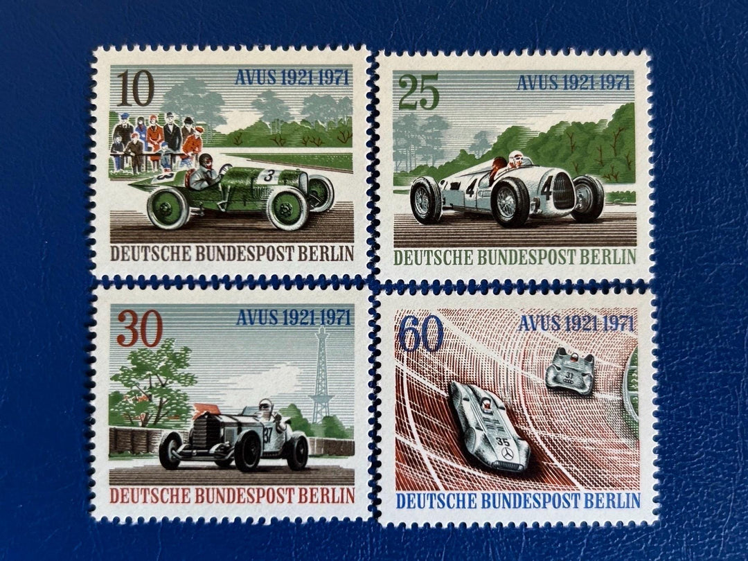 Germany (Berlin) - Original Vintage Postage Stamps - 1971 - Racing Cars - for the collector, artist or crafter