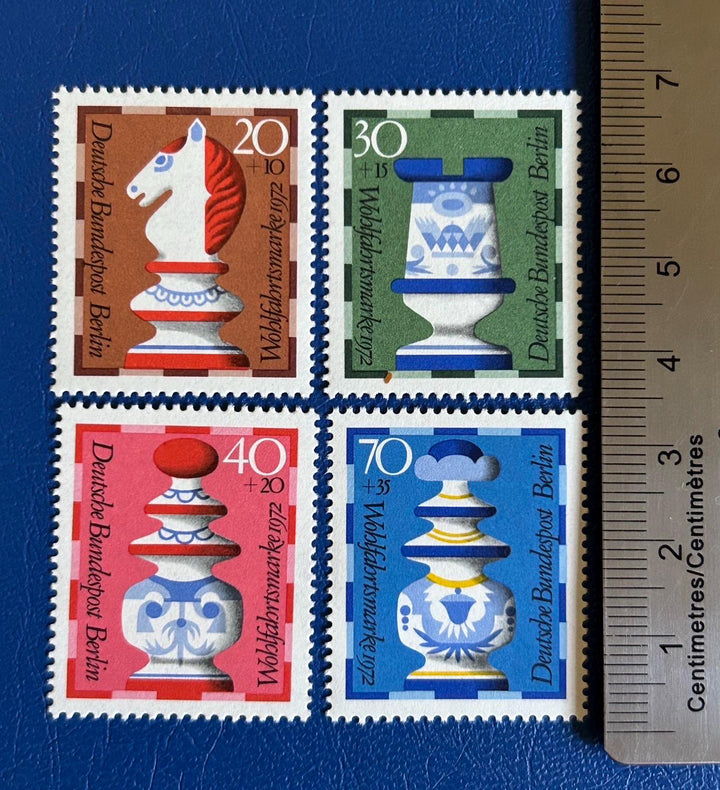 Germany (Berlin) - Original Vintage Postage Stamps - 1972 - Chess - for the collector, artist or crafter