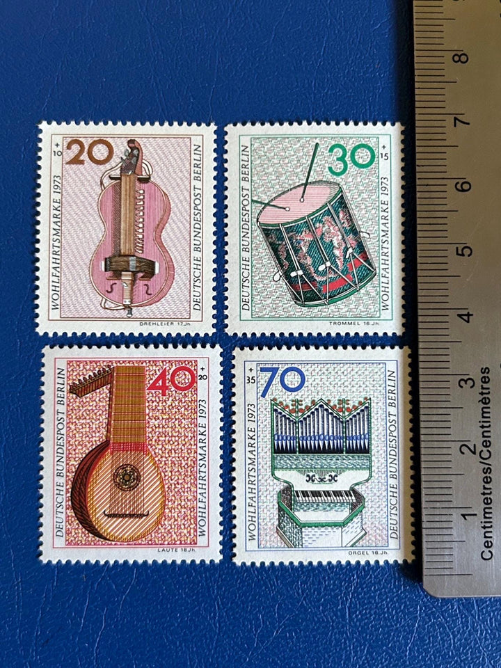 Germany (Berlin) - Original Vintage Postage Stamps - 1973 - Instruments - for the collector, artist or crafter