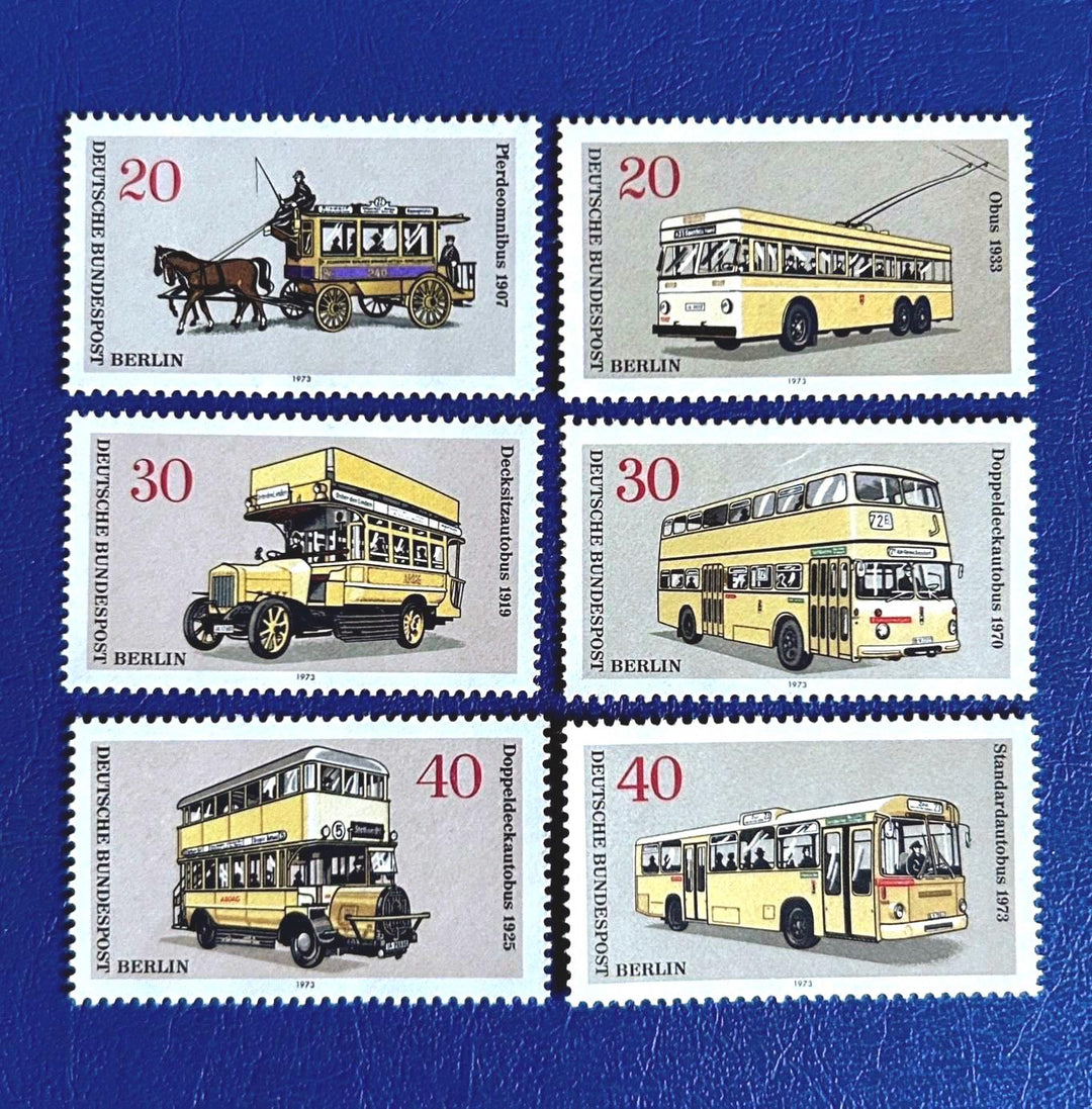 Germany (Berlin) - Original Vintage Postage Stamps - 1973 - Transportation: Buses & Coaches - for the collector, artist or crafter