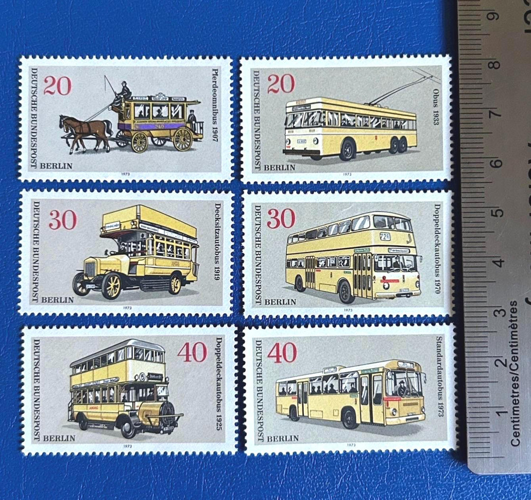 Germany (Berlin) - Original Vintage Postage Stamps - 1973 - Transportation: Buses & Coaches - for the collector, artist or crafter