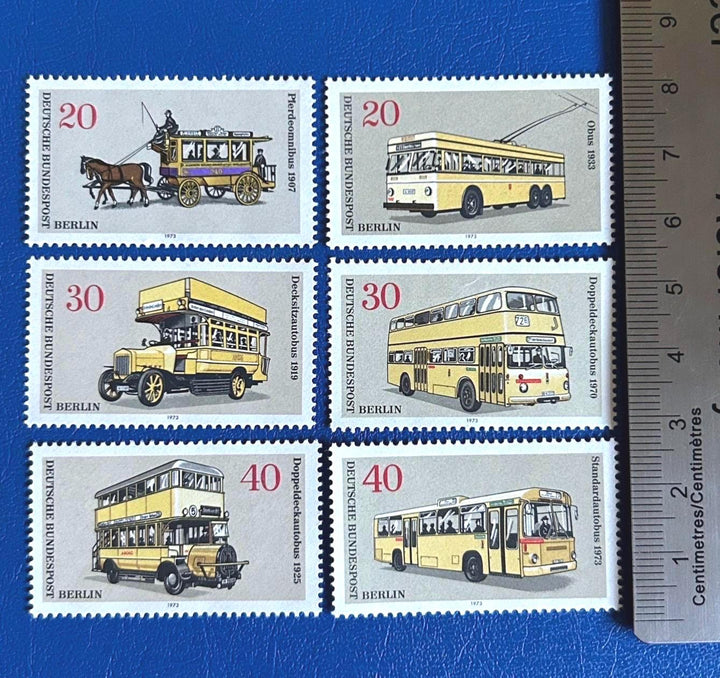 Germany (Berlin) - Original Vintage Postage Stamps - 1973 - Transportation: Buses & Coaches - for the collector, artist or crafter
