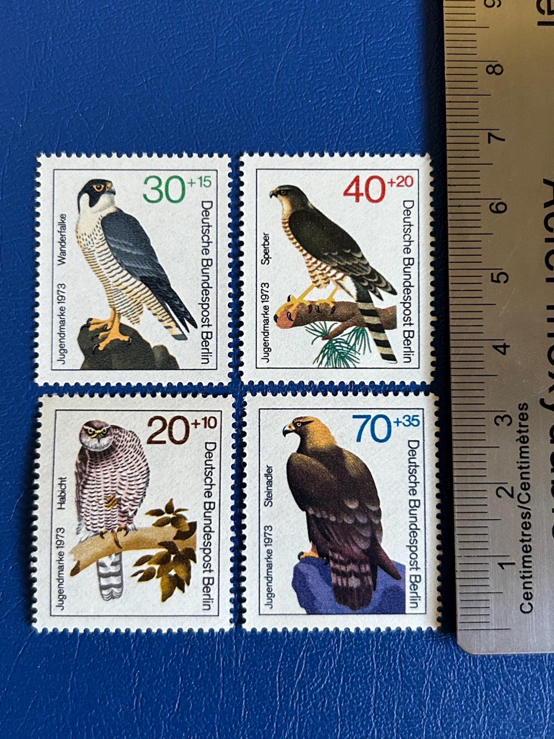Germany (Berlin) - Original Vintage Postage Stamps - 1973 - Birds of Prey - for the collector, artist or crafter