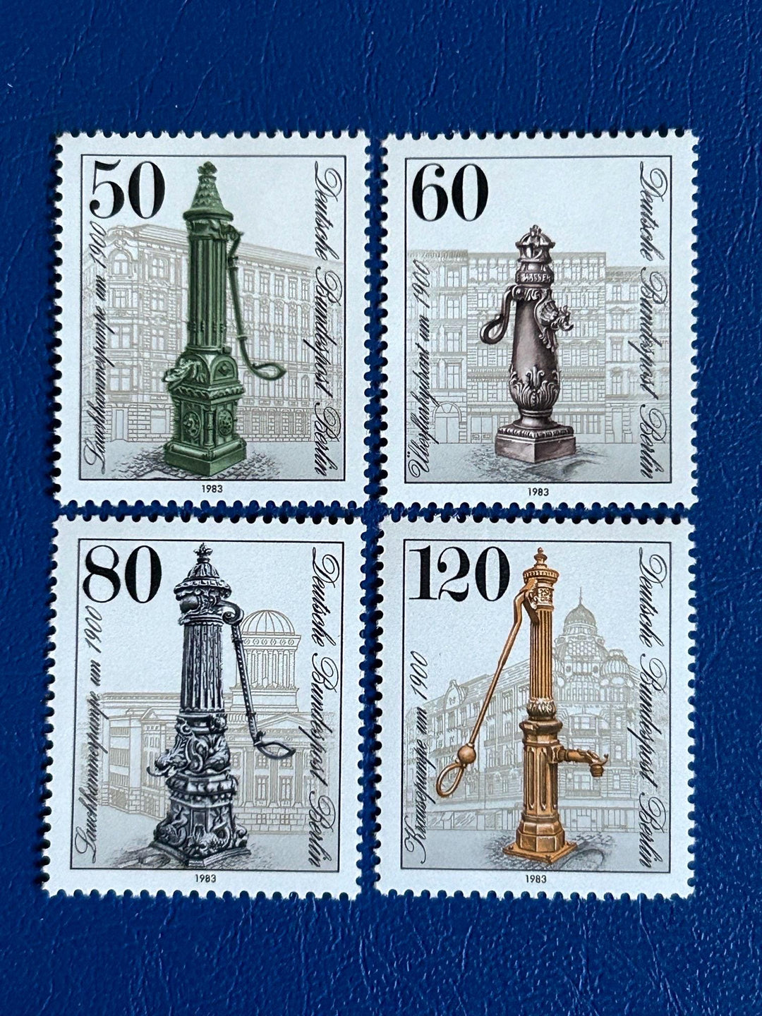 Germany (Berlin) - Original Vintage Postage Stamps - 1984 - Water Pumps - for the collector, artist or crafter