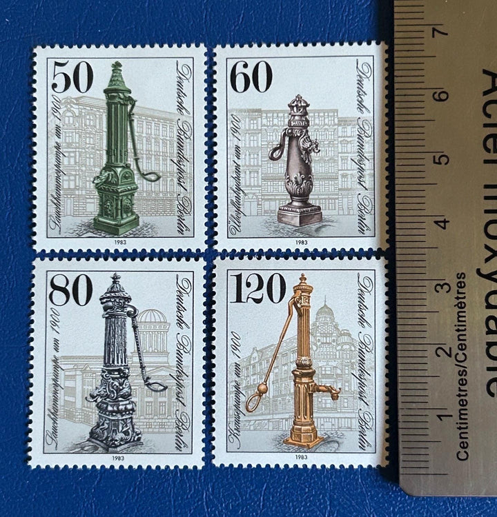 Germany (Berlin) - Original Vintage Postage Stamps - 1984 - Water Pumps - for the collector, artist or crafter