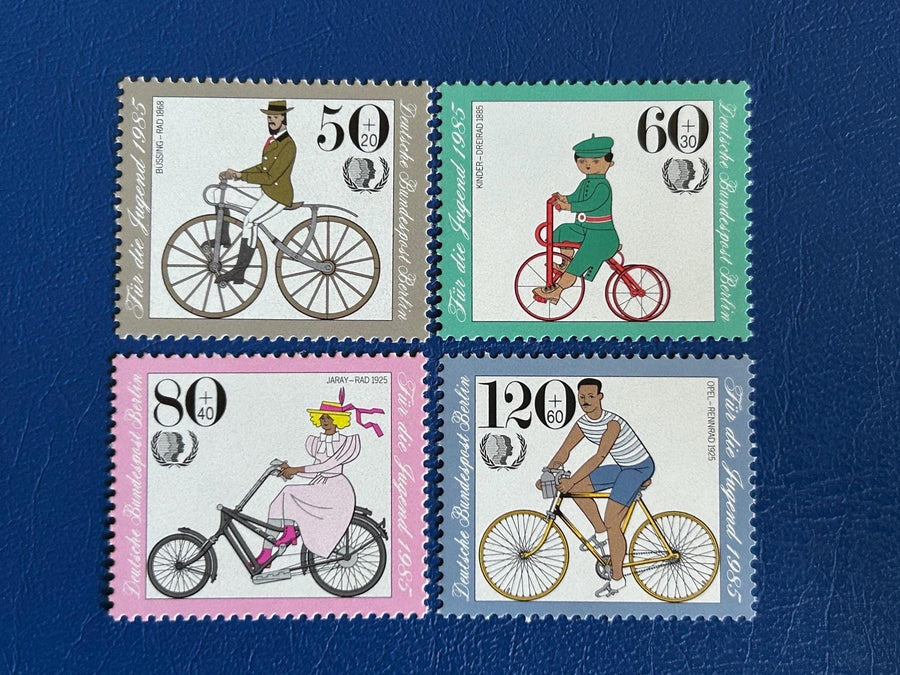 Germany (Berlin) - Original Vintage Postage Stamps - 1985 - Bicycles - collector, artist or crafter