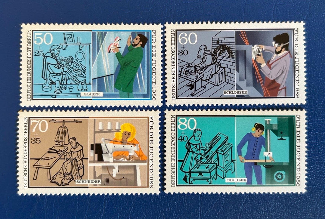 Germany (Berlin) - Original Vintage Postage Stamps - 1986 - Craftsmen - collector, artist or crafter