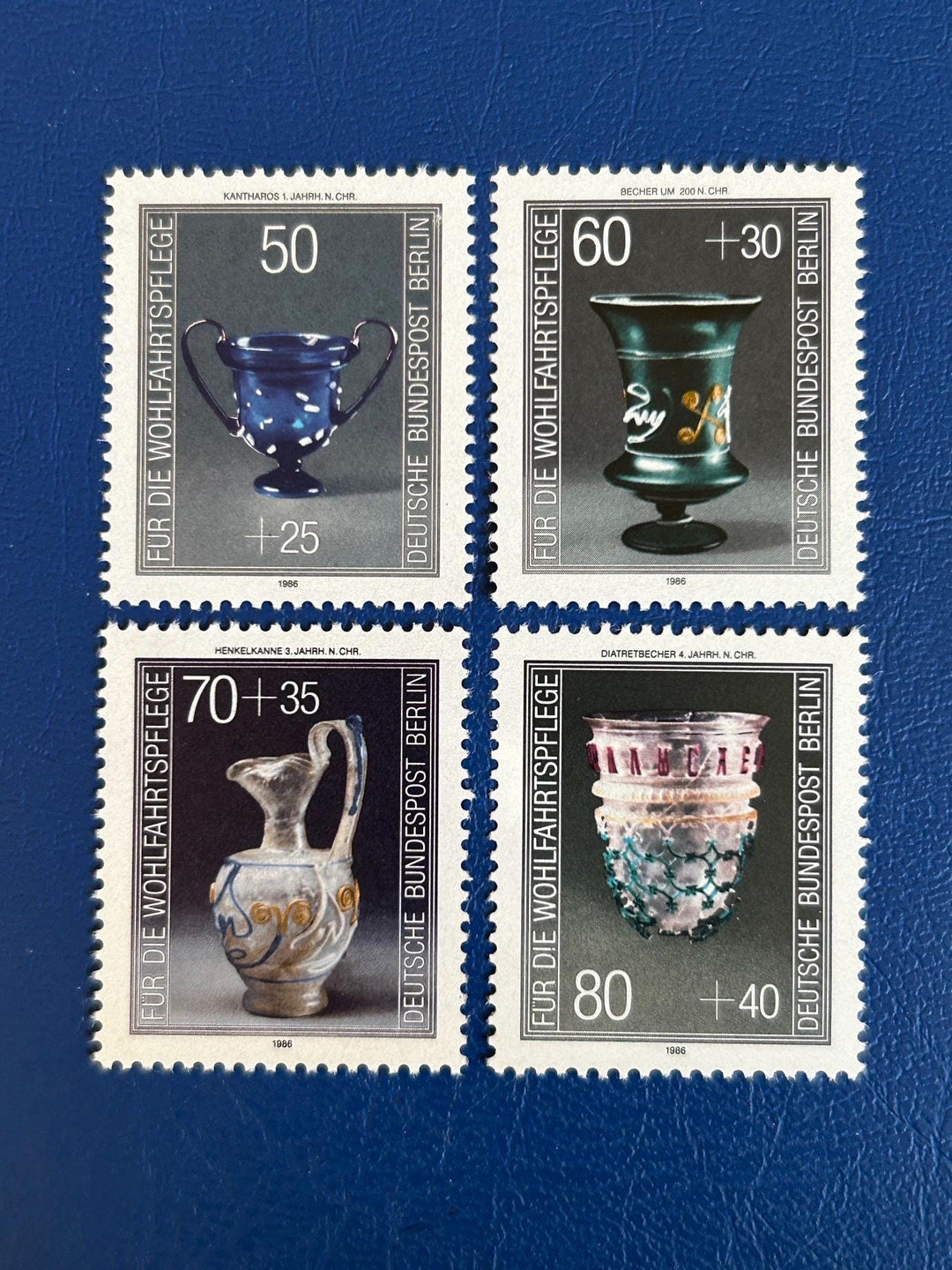 Germany (Berlin) - Original Vintage Postage Stamps - 1986 - Precious Glassware - collector, artist or crafter