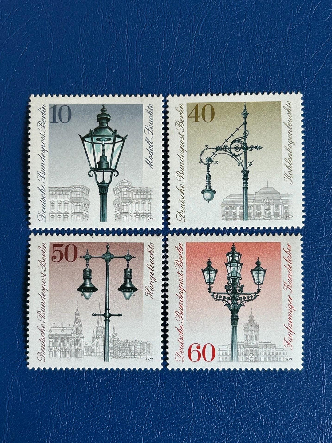 Germany (Berlin) - Original Vintage Postage Stamps - 1979 - Streetlights - collector, artist or crafter