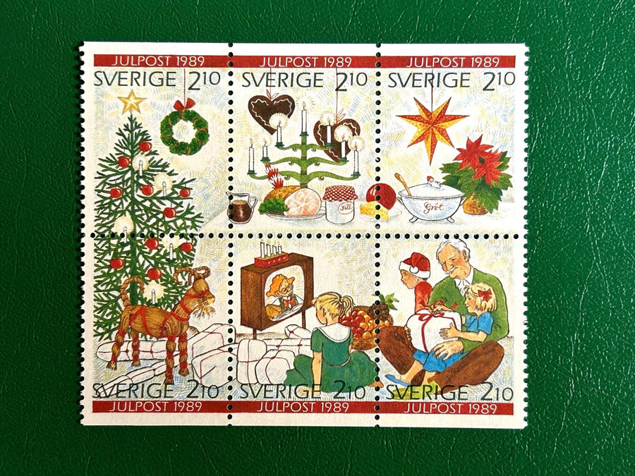 Sweden - Original Vintage Postage Stamps - 1989 - Vintage Christmas - for the collector, artist or crafter - ornaments, cards