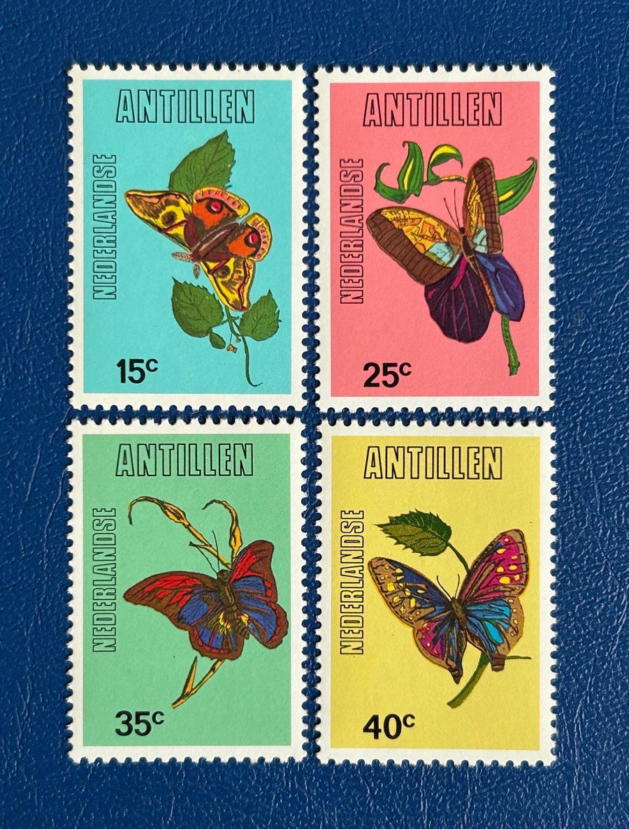 Netherlands Antilles - Original Vintage Postage Stamps- 1978 - Butterflies - for the collector, artist or crafter- scrapbooks, collage