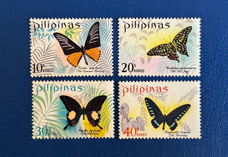 Philippines - Original Vintage Postage Stamps- 1969 - Butterflies - for the collector, artist or crafter - scrapbooks, collage, decoupage