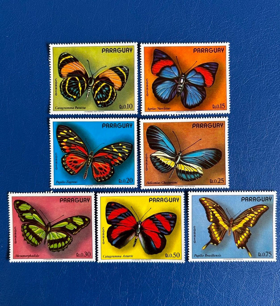 Paraguay - Original Vintage Postage Stamps- 1973 - Butterflies - for the collector, artist or crafter - scrapbooks, decoupage, collage