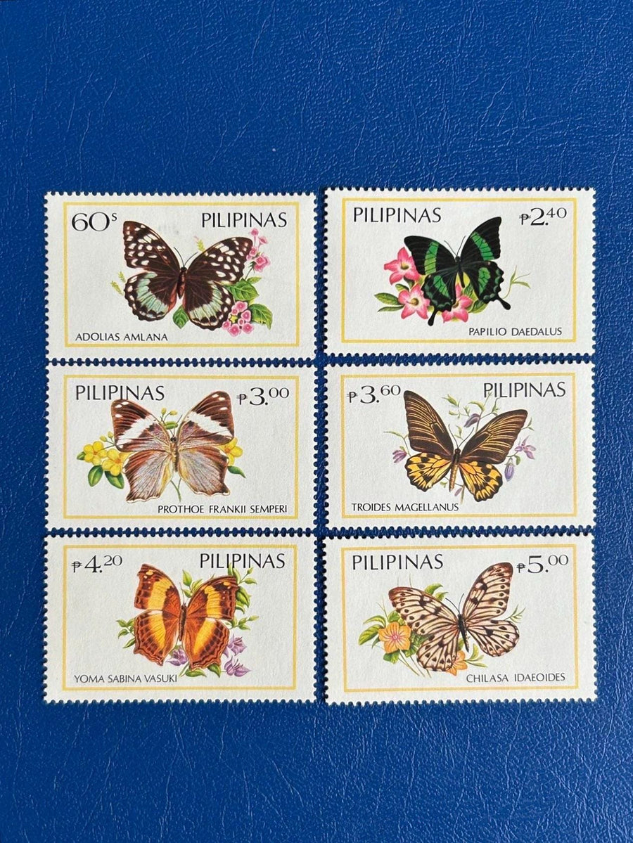 Philippines - Original Vintage Postage Stamps- 1984 - Butterflies - for the collector, artist or crafter - scrapbooks, collage, decoupage