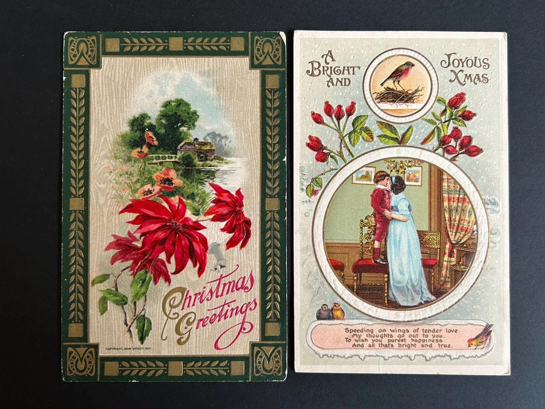 Christmas Postcard Lot - Vintage/Antique Postcards - for the collector, crafter or vintage Christmas Decor - cards, gift tags, scrapbooks