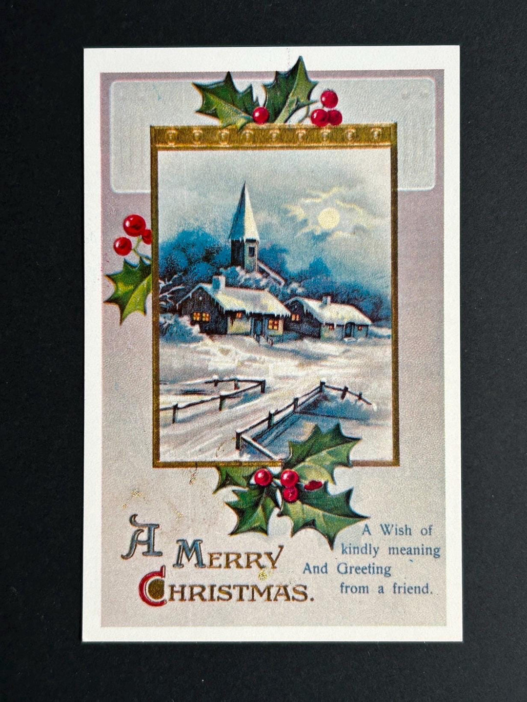 Unused Christmas Postcard - Vintage/Antique Postcard - for the collector, crafter or vintage Christmas Decor - cards, gift tags, scrapbooks