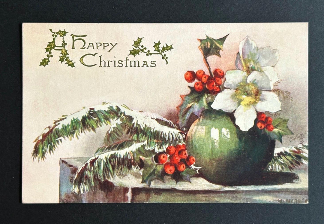 Unused Christmas Postcard - Vintage/Antique Postcard - for the collector, crafter or vintage Christmas Decor - cards, gift tags, scrapbooks