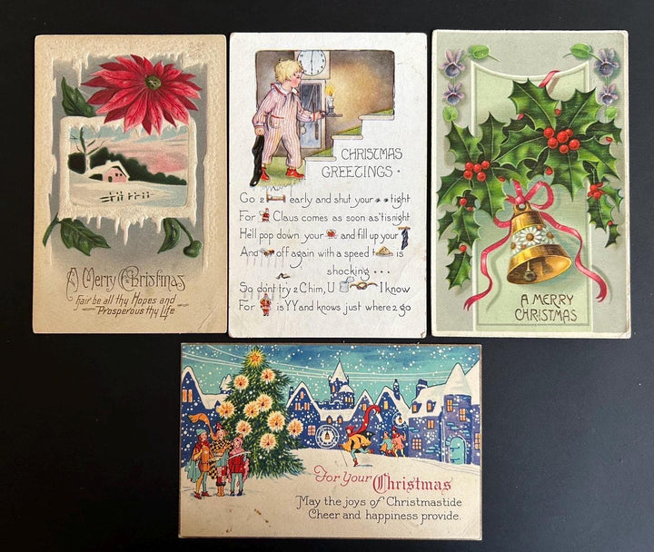 Christmas Postcard Lot - Vintage/Antique Postcards - for the collector, crafter or vintage Christmas Decor - cards, gift tags, scrapbooks