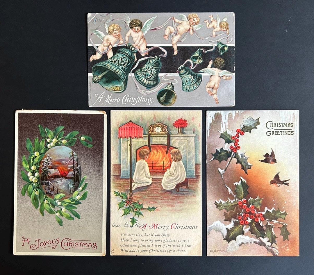 Christmas Postcard Lot - Vintage/Antique Postcards - for the collector, crafter or vintage Christmas Decor - cards, gift tags, scrapbooks