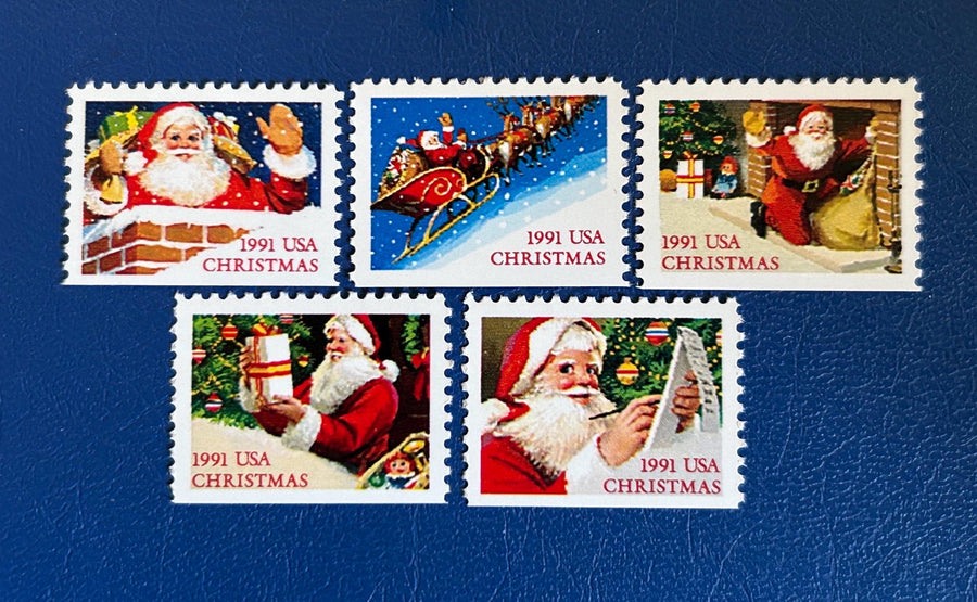 USA - Original Vintage Postage Stamps - 1991 - Christmas - for the collector, artist or crafter - cards, ornaments, gift tags