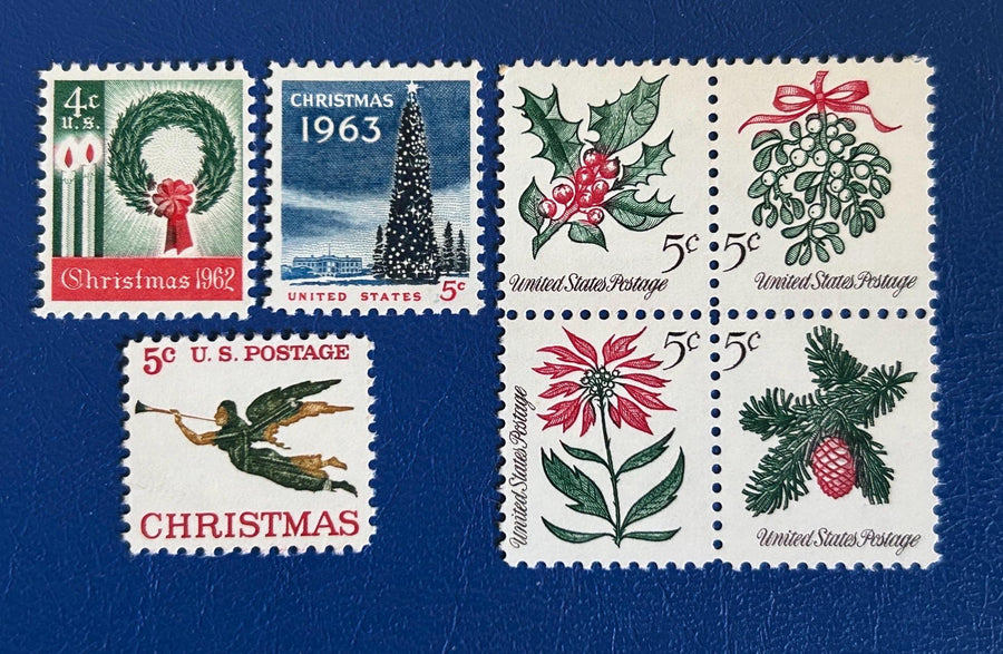 USA - Original Vintage Postage Stamps - 1962-65 - Christmas - for the collector, artist or crafter - cards, ornaments, gift tags