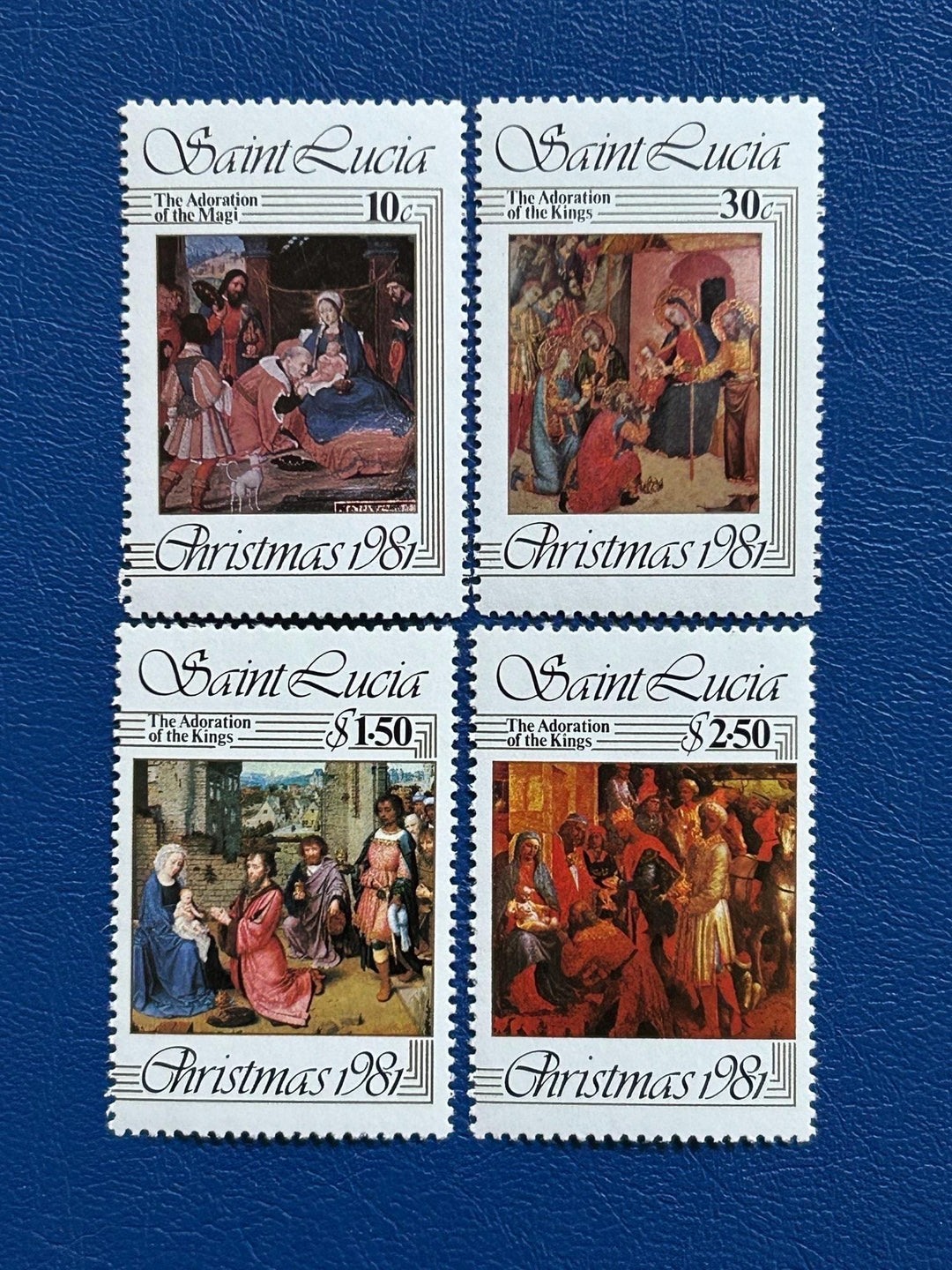 St. Lucia - Original Vintage Postage Stamps - 1981 - Christmas - for the collector, artist or crafter