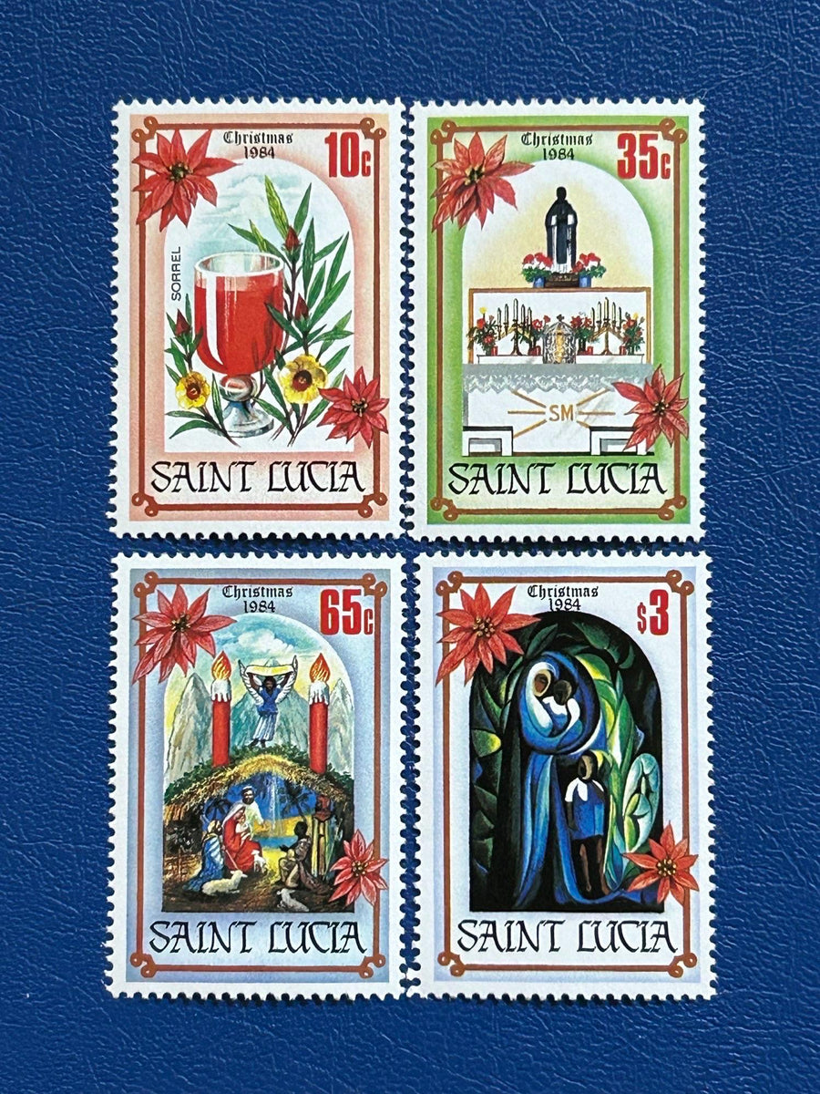 St. Lucia - Original Vintage Postage Stamps - 1984 - Christmas - for the collector, artist or crafter