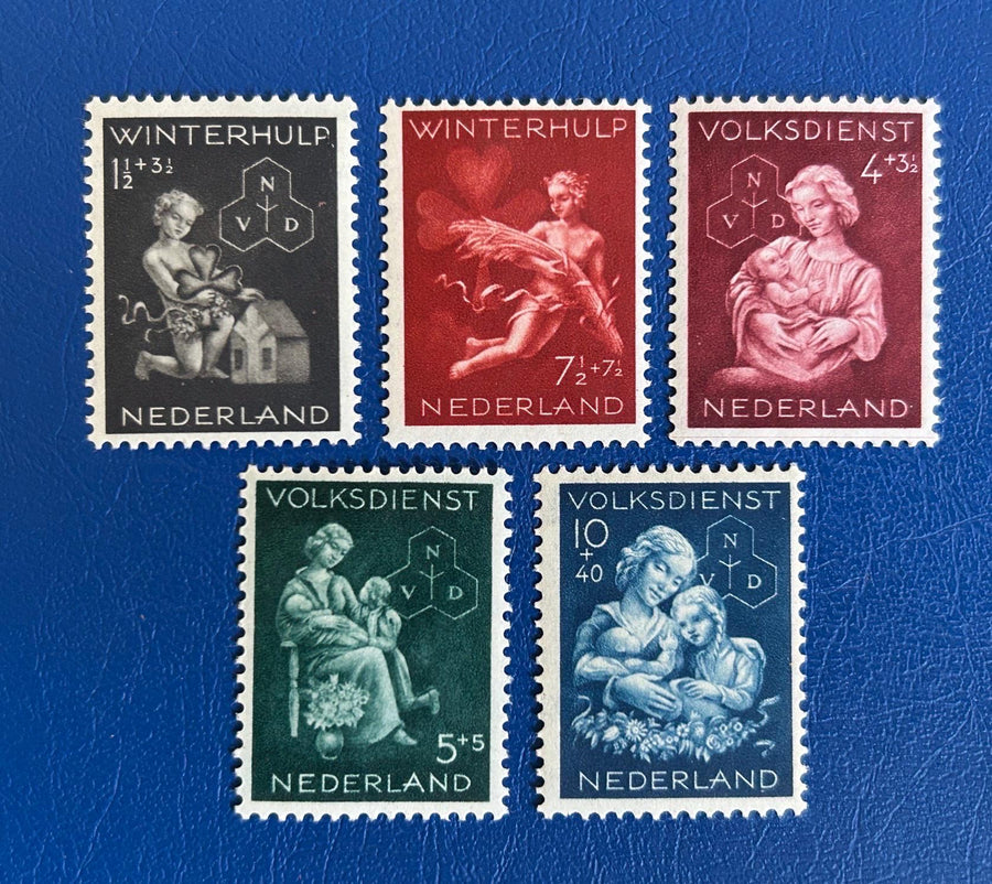 Netherlands - Original Vintage Postage Stamps- 1944 - Winter Relief - for the collector, artist, or crafter