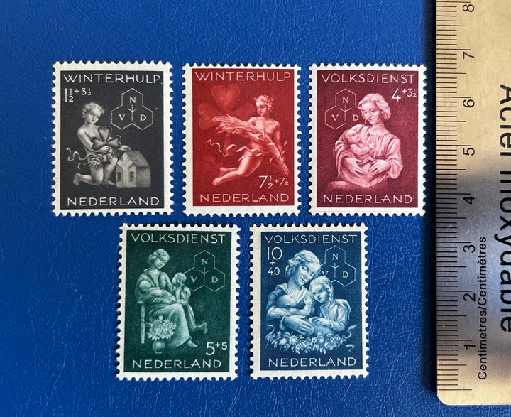 Netherlands - Original Vintage Postage Stamps- 1944 - Winter Relief - for the collector, artist, or crafter