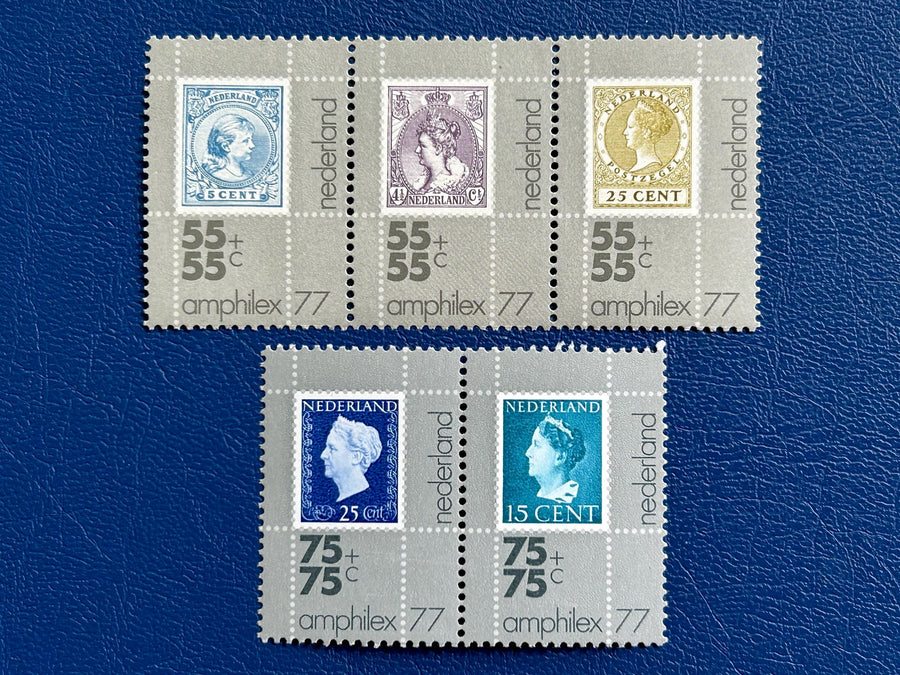 Netherlands - Original Vintage Postage Stamps- 1977- International Stamp Ex Amphilex - for the collector, artist or crafter