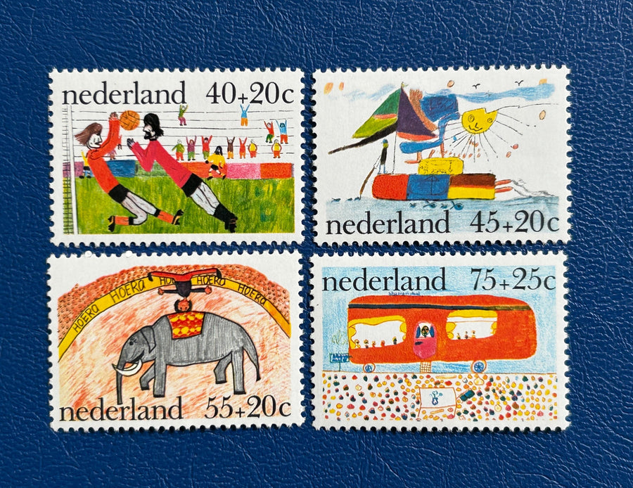 Netherlands - Original Vintage Postage Stamps- 1976 - Children’s Art - for the collector, artist or crafter