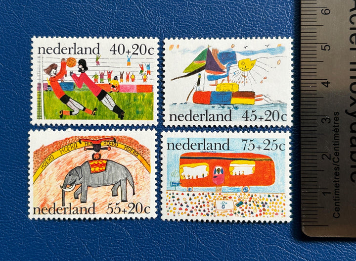 Netherlands - Original Vintage Postage Stamps- 1976 - Children’s Art - for the collector, artist or crafter