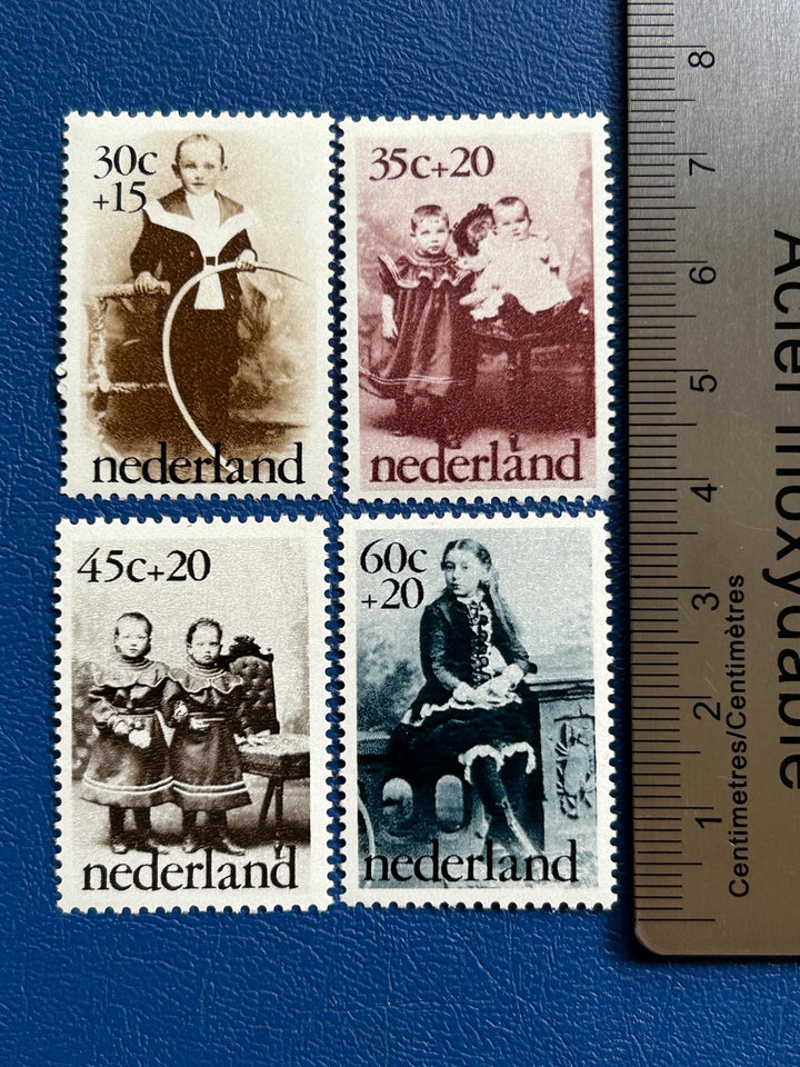 Netherlands - Original Vintage Postage Stamps- 1974 - Children’s Stamps: Early Photographs- for the collector , artist or crafter