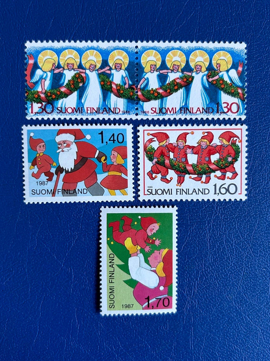 Finland- Original Vintage Postage Stamps - 1986-87 - Christmas - for the collector, artist or crafter -gift tags, cards, ornaments