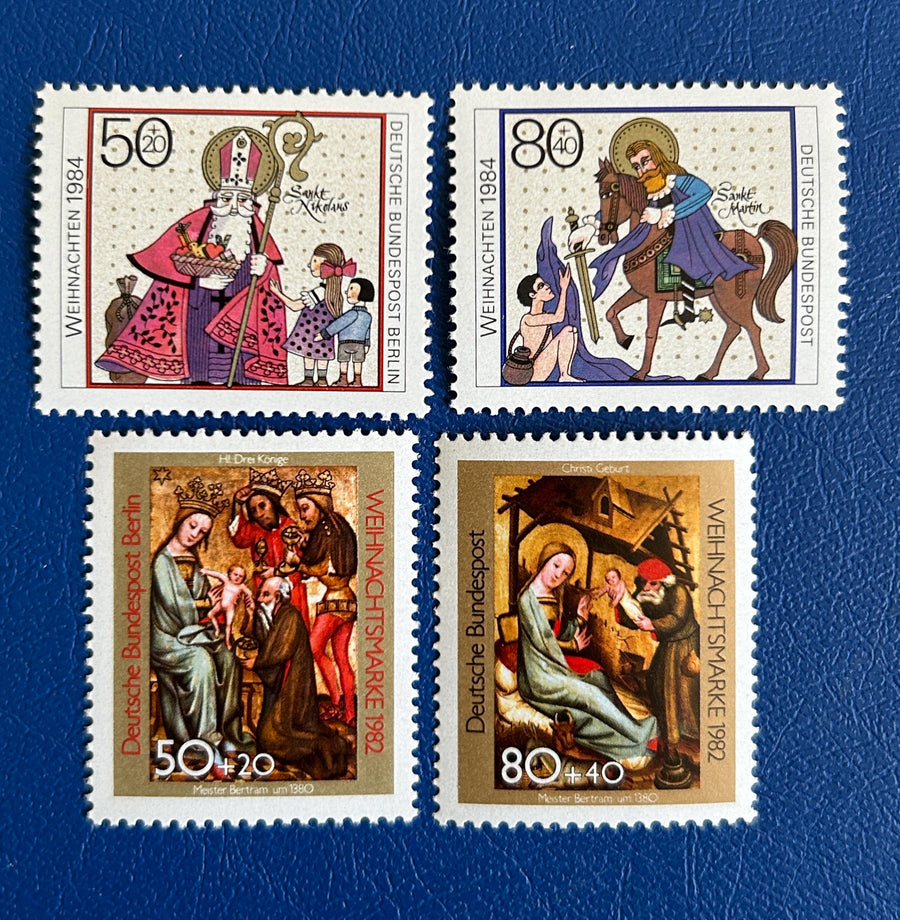 Germany (West) - Original Vintage Postage Stamps - 1982/84 - Christmas - for the collector, artist or crafter - gift tags, cards, ornaments